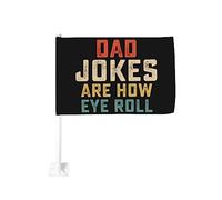 Drapeau de voiture 12x18 pouces pour les blagues de papa vintage sont comment les yeux roulent de fenêtre double face anti- d