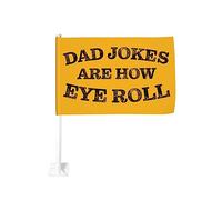 Drapeau de voiture 12x18 pouces pour les blagues de papa vintage sont comment les yeux roulent Drapeau de voiture drôle Clip de fenêtre double face