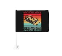 Drapeau de voiture 12x18 pouces pour pon-toon cap-tain comme un drapeau de voiture cap-tain ordinaire Clip de fenêtre double face Drapeau de fenêtre anti-décoloration Drapeaux de fenêtre de voiture im