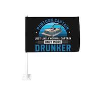 Drapeau de voiture 12x18 pouces pour pon-toon de voiture, capitaine de bateau, ivrogne, capitaine, drapeau de voiture, clip de fenêtre double face, résistant à la décoloration, drapeaux de fenêtre de