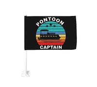 Drapeau de voiture 12x18 pouces pour ponton de voiture, capitaine, bateau ponton vintage, drapeau de voiture, clip de fenêtre double face, résistant à la décoloration, drapeau de fenêtre de voiture ét