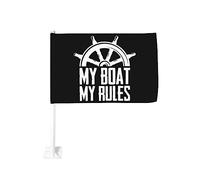 Drapeau de voiture 12x18 pouces pour voiture, mon bateau, mes règles, double face, clip de fenêtre, résistant à la décoloration, drapeaux de fenêtre de voiture imperméables (sans mât)