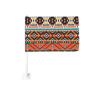 Drapeau de voiture 12x18 pouces pour voiture Tribal Navajo American Abstract Aztec de fenêtre double face anti-décoloration im