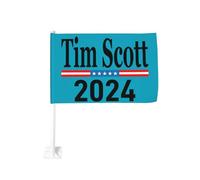 Drapeau de voiture 12x18 pouces Tim Scotts pour l'élection présidentielle de 2024 de fenêtre double face anti-décoloration imp