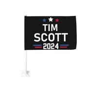 Drapeau de voiture 12x18 pouces Tim Scotts pour l'élection présidentielle de 2024 de fenêtre double face anti-décoloration imp