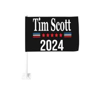 Drapeau de voiture 12x18 pouces Tim Scotts pour les cadeaux d'élection du président 2024 de fenêtre double face anti- de voit