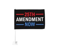 Drapeau de voiture « 25th Amendment Now » (30 x 45 cm) avec pince pour vitre