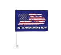 Drapeau de voiture « 25th Amendment Now » (30 x 45 cm) avec pince pour vitre