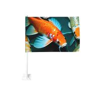 Drapeau de voiture 30,5 x 45,7 cm double face HD imprimé poisson koï japonais parfait pour les festivals, les célébrations, les défilés, les voyages