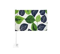 Drapeau de voiture à motif rétro vert forêt bleu marine 30 x 45 cm Décoration de voiture double face