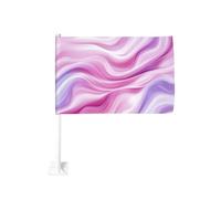 Drapeau de voiture abstrait rose et violet 30 x 45 cm double face décoration de voiture