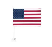 Drapeau de voiture Amérique USA Drapeau extérieur Fenêtre Clip 30 x 45 cm Double face Décoration de voiture