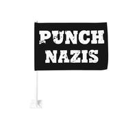 Drapeau de voiture antifasciste anti-nazie 12 x 18 pouces, double face, imperméable, contre la haine nazie