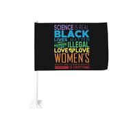 Drapeau de voiture arc-en-ciel LGBT Black Lives Matter, science est réelle, 30,5 x 45,7 cm, décoration de fenêtre de voiture, drapeaux de fenêtre de voiture imperméables, clip de fenêtre double face,