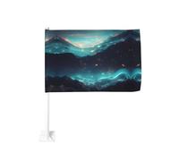 Drapeau de voiture avec étoiles de science-fiction - Drapeau double face avec impression résistante à la décoloration, drapeau de décoration automatique de qualité supérieure pour événements sportifs