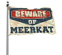 Drapeau de voiture « Bar For Man Cave » « Beware of Suricate » (30 x 45 cm)