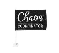 Drapeau de voiture Chaos Coordinator 12x18 Drapeaux de voiture pour fenêtres Décoration de fenêtre de voiture, drapeaux de fenêtre de voiture imperméables Clip de fenêtre double face Drapeau de fenêt