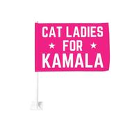 Drapeau de voiture « Chats et Femmes pour Kamala Harris » rose 30 x 45 cm, drapeau double face « Femmes et Filles pour Kamala Harris Présidente » 30 x 45 cm, drapeau décoratif (mât non inclus)
