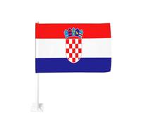 Drapeau de voiture Croatie avec clip pour fenêtre extérieure 30 x 45 cm Double face Décoration de voiture