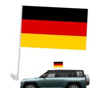 Drapeau de voiture de 0,3 x 0,5 m avec drapeau de voiture coupe-vent pour fenêtre, décoration automobile pour allemand, football, camion, moto