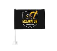 Drapeau de voiture de construction d'opérateur d'excavatrice, votre trou est mon objectif, 12 x 18 pouces, drapeaux de voiture, décoration de fenêtre de voiture, drapeaux de fenêtre de voiture impermé