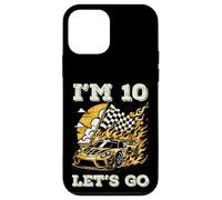 Drapeau de Voiture de Course pour 10e Anniversaire avec Inscription « Im 10 Years Old Bday Boys » Coque pour iPhone 12 Mini