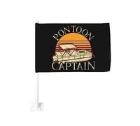 Drapeau de voiture de style vintage 12x18 pouces pour bateau, pon-toon, capitaine, drapeau de voiture à clip double face pour fenêtre, résistant à la décoloration, drapeaux de fenêtre de voiture étanc