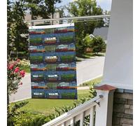 Drapeau de voiture de train 61 x 91 cm pour extérieur et intérieur - Pour le printemps, l'été, l'automne, l'hiver - Drapeaux de jardin avec œillets verticaux double face pour décorations de cour