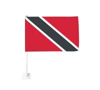 Drapeau de voiture de Trinité-et-Tobago, 45,7 x 30,5 cm, à clipser sur une vitre, en polyester avec protection UV, couleurs vives, double face (mât non inclus).