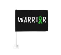 Drapeau de voiture double face 12x18 pouces (30x45 cm) avec clip de fenêtre pour sensibiliser aux lésions cérébrales traumatiques chez les guerriers, protection solaire, pour camion.