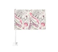Drapeau de voiture double face 30,5 x 45,7 cm, imprimé chien et Towe de Paris, parfait pour les festivals, les fêtes, les défilés, les voyages