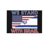 Drapeau de voiture double face « Nous sommes avec Israël » 12x18