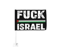 Drapeau de voiture « Fuck Israël, Libérez la Palestine, Sauvez Gaza », 30,5 x 45,7 cm, double face, pour bateau et moto.