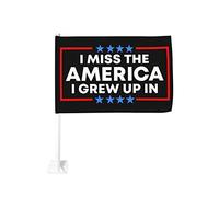 Drapeau de voiture « I Miss The America » dans lequel j'ai grandi, 12 x 18 cm, décoration de fenêtre de voiture, drapeaux de fenêtre de voiture imperméables, clip de fenêtre double face, drapeau de fe
