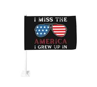 Drapeau de voiture « I Miss The America » dans lequel j'ai grandi, 12 x 18 cm, décoration de fenêtre de voiture, drapeaux de fenêtre de voiture imperméables, résistants à la décoloration, clip de fenê