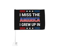 Drapeau de voiture « I Miss The America » dans lequel j'ai grandi, 12 x 18 pouces, décoration de fenêtre de voiture, drapeaux de fenêtre de voiture imperméables, clip de fenêtre double face, drapeau d