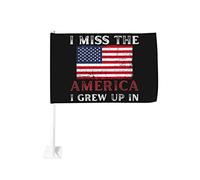 Drapeau de voiture « I Miss The America » dans lequel j'ai grandi, 12 x 18 pouces, décoration de fenêtre de voiture, drapeaux de fenêtre de voiture imperméables, clip de fenêtre double face, drapeau d