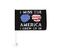 Drapeau de voiture « I Miss The America » dans lequel j'ai grandi, 30,5 x 45,7 cm, décoration de fenêtre de voiture, drapeaux de fenêtre de voiture imperméables, clip de fenêtre double face, résistant