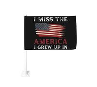 Drapeau de voiture « I Miss The America » dans lequel j'ai grandi, décoration de fenêtre de voiture, 12 x 18 pouces, drapeaux de voiture, drapeaux de fenêtre de voiture imperméables, clip de fenêtre d