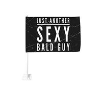 Drapeau de voiture Just Another Sexy Bald Guy 12x18 Drapeaux de voiture pour fenêtres Décoration de fenêtre de voiture, drapeaux de fenêtre de voiture imperméables Clip de fenêtre double face Drapeau