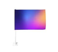 Drapeau de voiture minimaliste dégradé bleu, violet, jaune, clip pour fenêtre extérieure, 30 x 45 cm, décoration de voiture double face