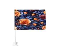 Drapeau de voiture motif roses tulipes à motif floral 30 x 45 cm double face décoration de voiture