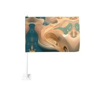 Drapeau de voiture mystère Dunhuang de 30,5 x 45,7 cm, drapeau double face pour fenêtre de voiture avec impression résistante à la décoloration, drapeau de décoration automobile de qualité supérieure