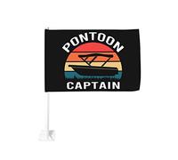 Drapeau de voiture Pontoon Captain 12x18 pouces Drapeaux de voiture Décoration de fenêtre de voiture, Drapeaux de fenêtre de voiture imperméables Clip de fenêtre double face Drapeau de fenêtre résista