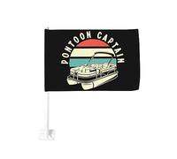 Drapeau de voiture Pontoon Captain 12x18 pouces Drapeaux de voiture Décoration de fenêtre de voiture, Drapeaux de fenêtre de voiture imperméables Clip de fenêtre double face Drapeau de fenêtre résista