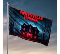 Drapeau de voiture pour chambre Amityville Horror : A Haunting Night At The Haunted House Flag Accessoires de chambre pour homme Décoration de camping-car (30 x 45 cm)