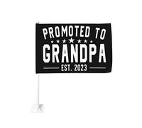 Drapeau de voiture pour homme promu au rang de grand-père Est. 2023, cadeau d'anniversaire pour grand-père et bébé, 12 x 18, drapeaux de voiture, décoration de fenêtre de voiture, drapeaux de fenêtre