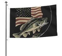 Drapeau de voiture résistant aux intempéries, œillets renforcés - Camouflage de pêche à l'achigan, drapeau américain de chasse, drapeaux patriotiques américains noirs résistants aux intempéries pour d