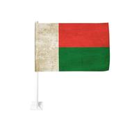 Drapeau de voiture vintage de Madagascar, 45,7 x 30,5 cm, à pince pour fenêtre, polyester, protection UV, couleurs vives, double face