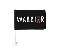 Drapeau de voiture Warrior Black pour la Journée de sensibilisation au VIH/SIDA, avec clip de fenêtre, protection solaire, bannière double face 12 x 18 pouces pour camion